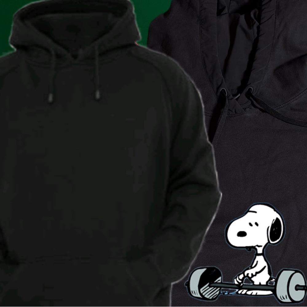 Men’s Thin lite-weight Fitness Hoodie (black) w/Front Pouch L - Picture 2 of 7